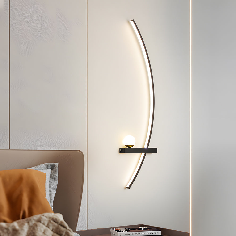 21'' Curved LED Wall Sconce Lighting Lamp with 3 Step Dimming and Warm White Light