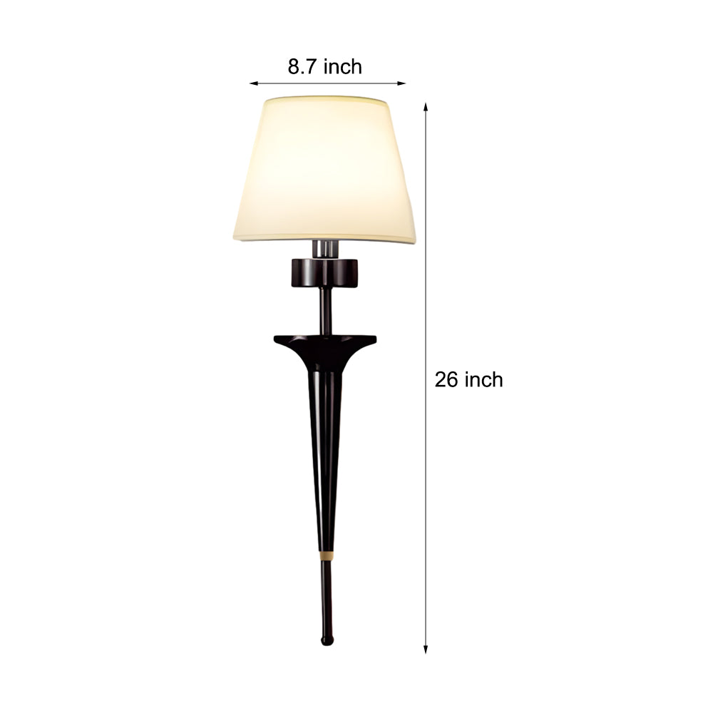 25.98-In H. Gold/Black Copper 1-Light Taavita Wall Sconce with Fabric Shade - Modern Floral Design