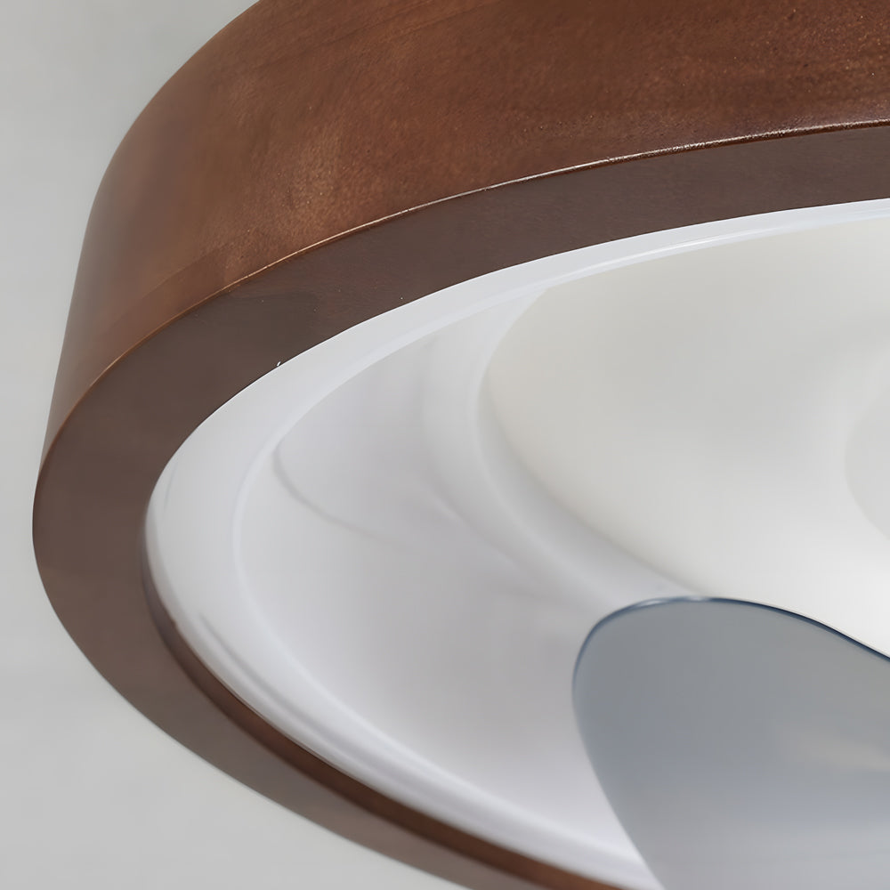 19.7-in Walnut Flush Mount Ceiling Fan with 6-Speed LED Light and Remote
