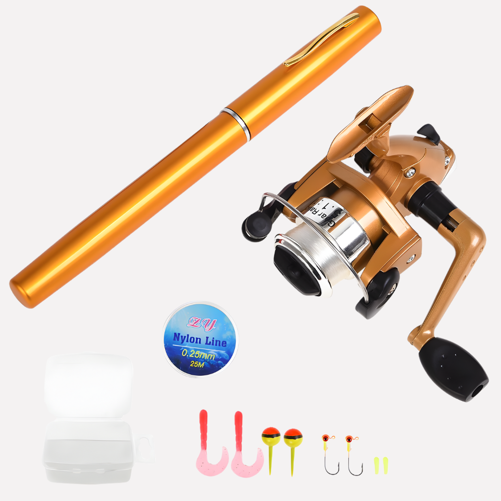 Compact Travel Fishing Kit with Telescopic Rod & Reel