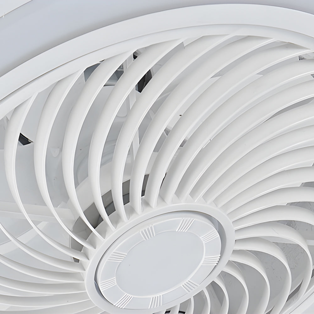 19.7" Bladeless Ceiling Fan with LED Light, Remote, and Enclosed Fence Design