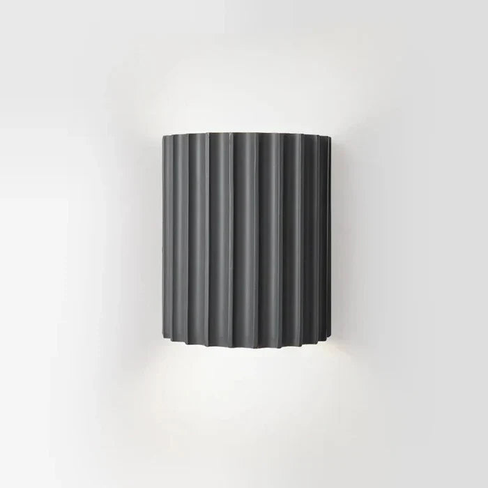 Modern Wall Lamp with Ribbed Shade – Resin Lighting Fixture