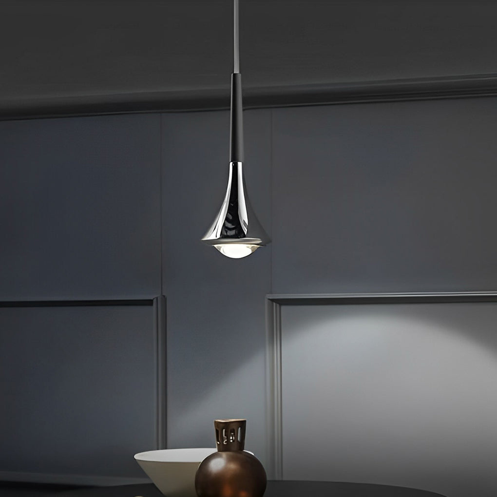 1-Light Water Drop Metal LED Nordic Small Chandelier Pendant Lights for Staircase