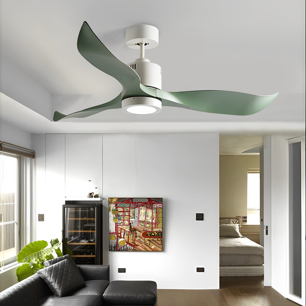 3 Blades Intelligent Mute Ceiling Fan Lamp with Remote LED Taavita Design
