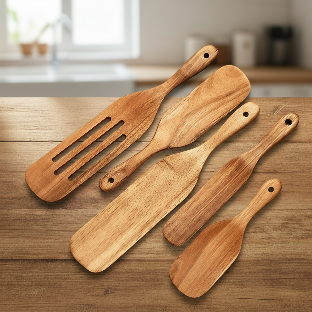 EcoCraft Teak Kitchen Utensil Collection for Every Culinary Task