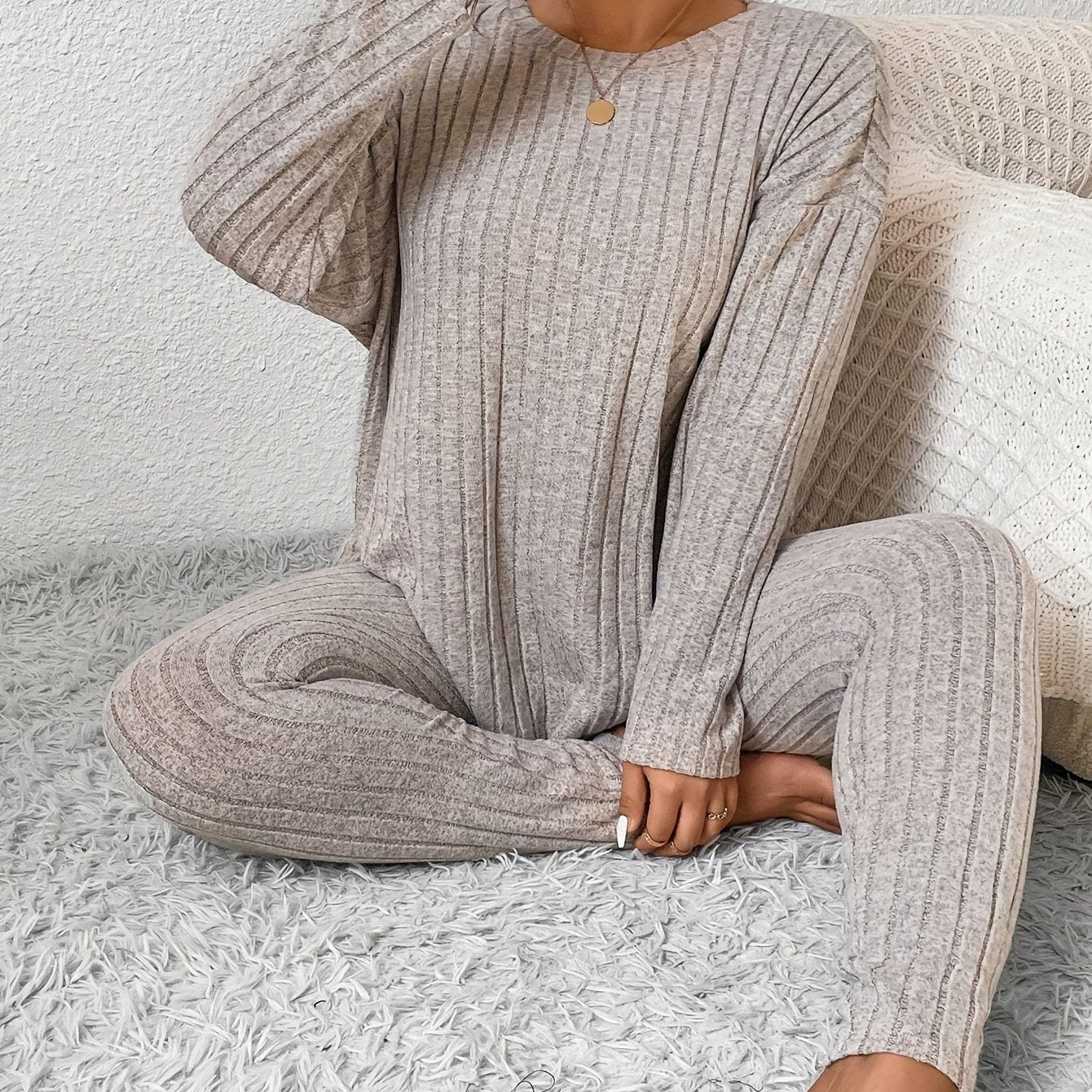 Plus Size Pajama Set | Long Sleeve | Lightweight Comfort | Polyester