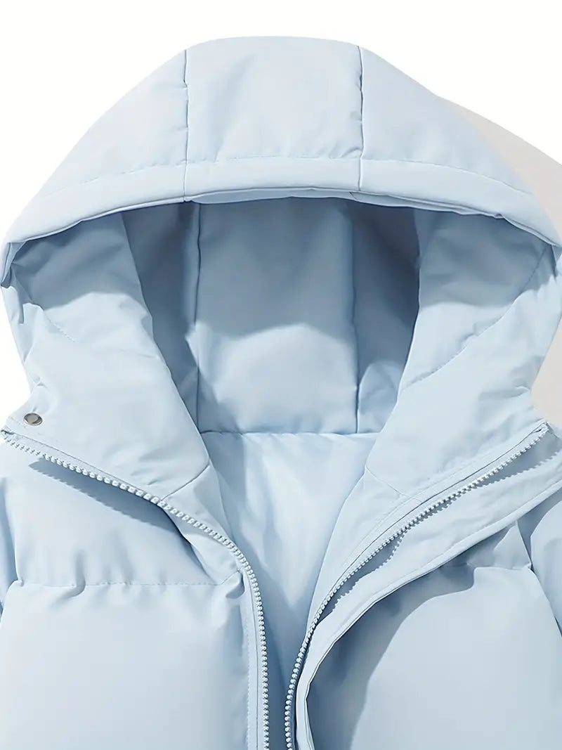 Hooded Puffer Jacket | Quilted Lightweight Insulation | Zipper Closure & Adjustable Hem | Warmth and Comfortable Fit
