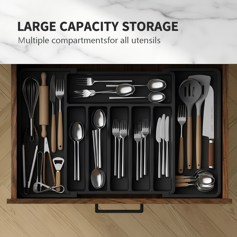 Adjustable Cutlery Organizer for Drawers – Expands 33–57 cm