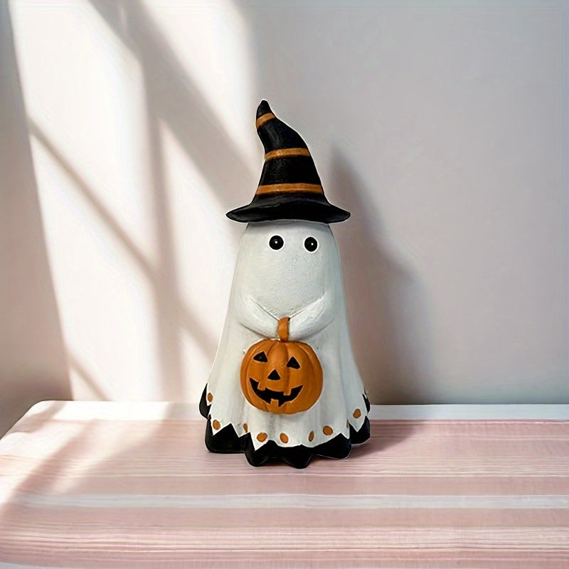 Halloween Resin Pumpkin Statue Tabletop Decor with Art Deco Style