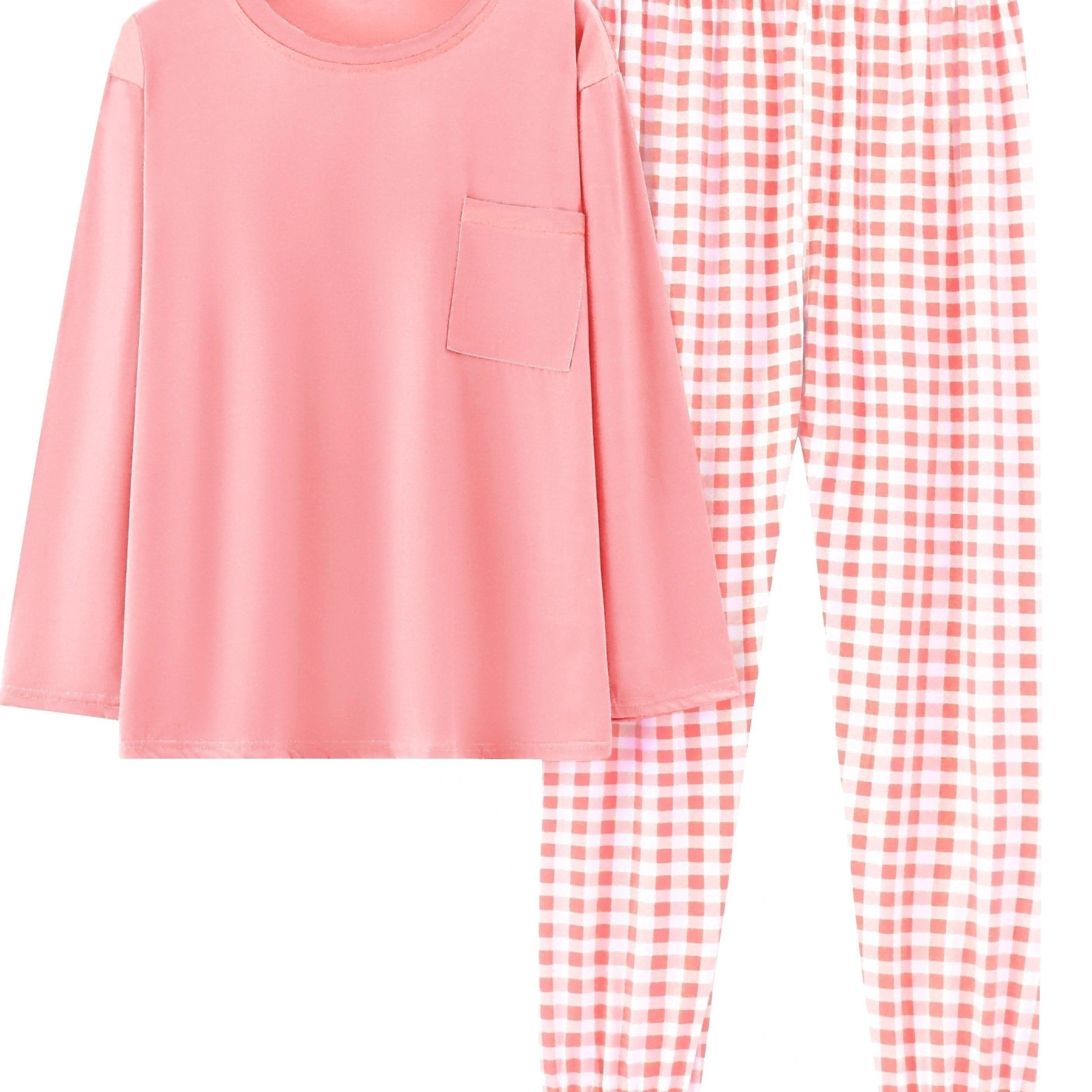 Plus Size Pajama Set | Long Sleeve | Comfortable Stretch Fit | Polyester