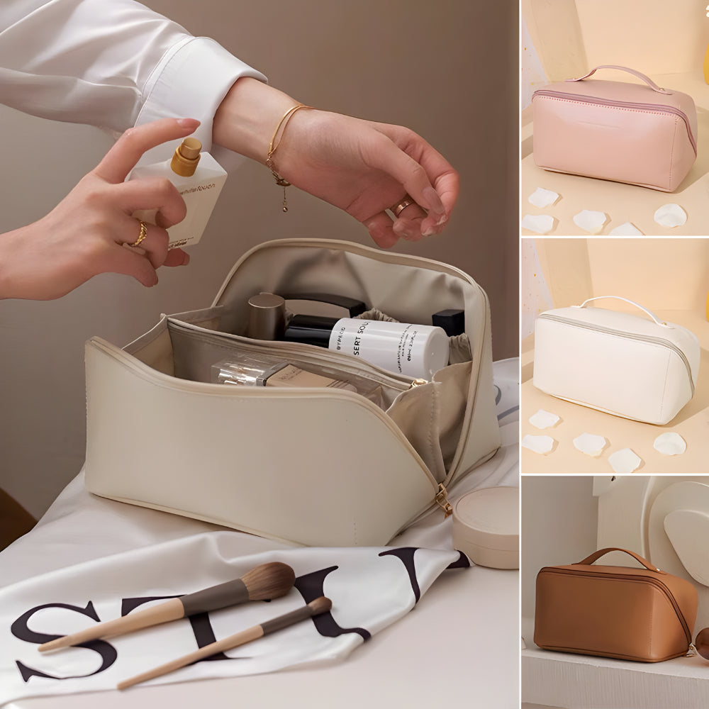 Spacious Travel Cosmetic Organizer with Durable Shell