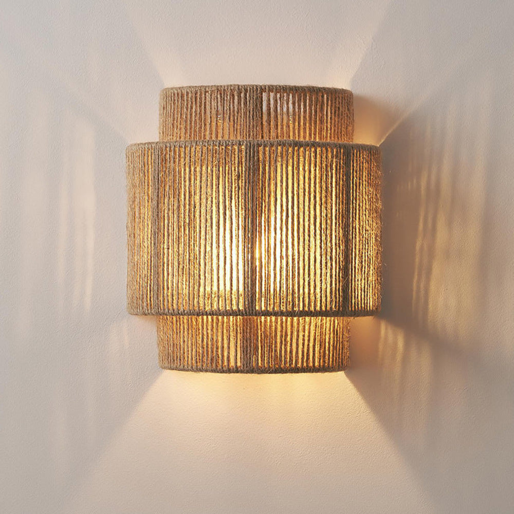 Rowan — Handwoven Hemp Rope Wall Lamp with Warm Ambient Light