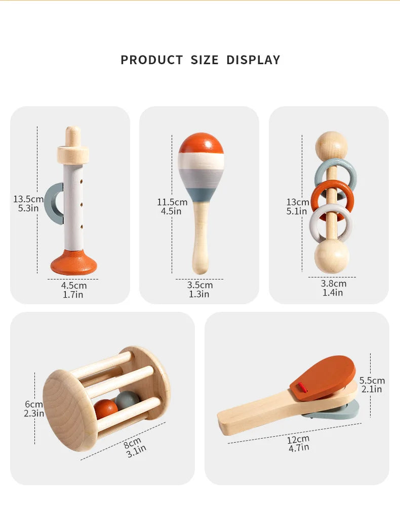 Musical Discovery Set for Toddlers - Engaging Wooden Instruments