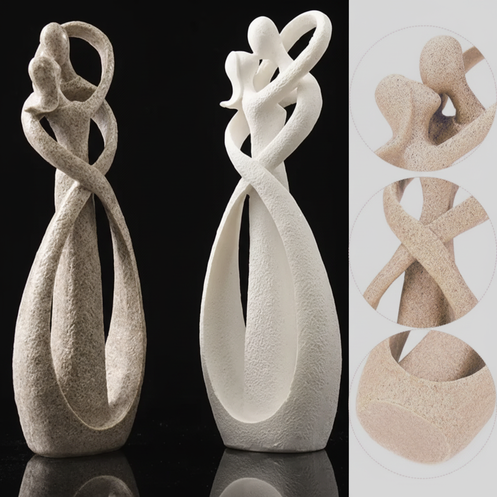 Artistic Resin Duo Figurine for Contemporary Home Style