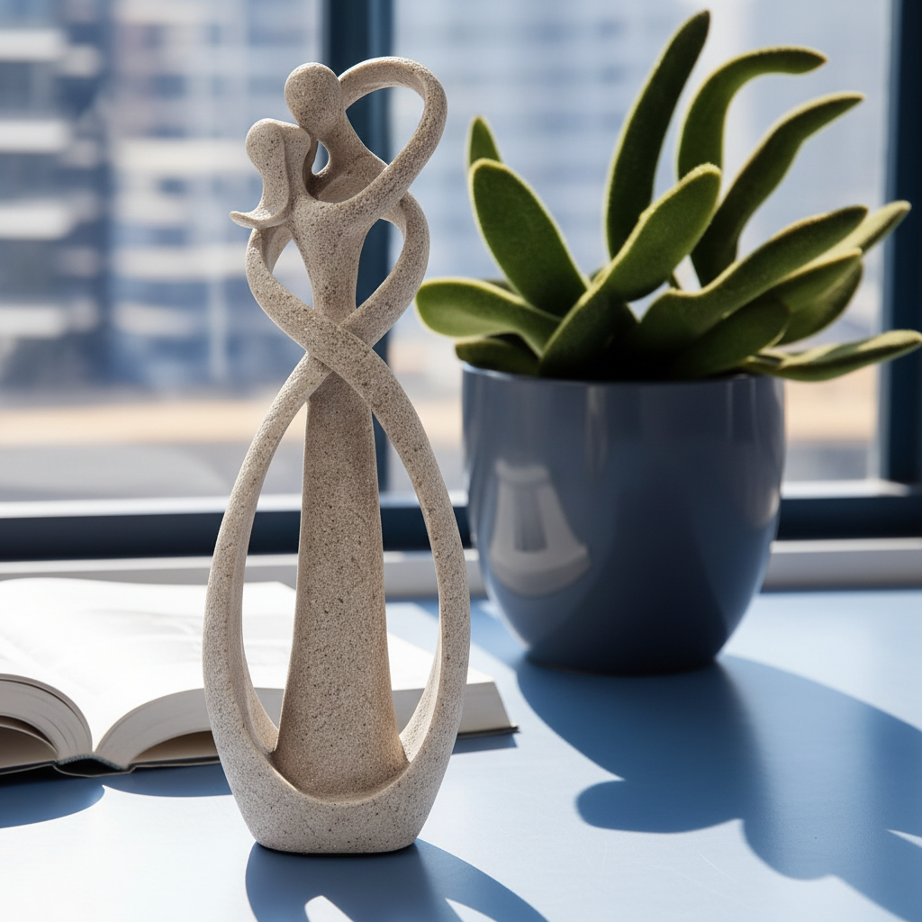 Artistic Resin Duo Figurine for Contemporary Home Style