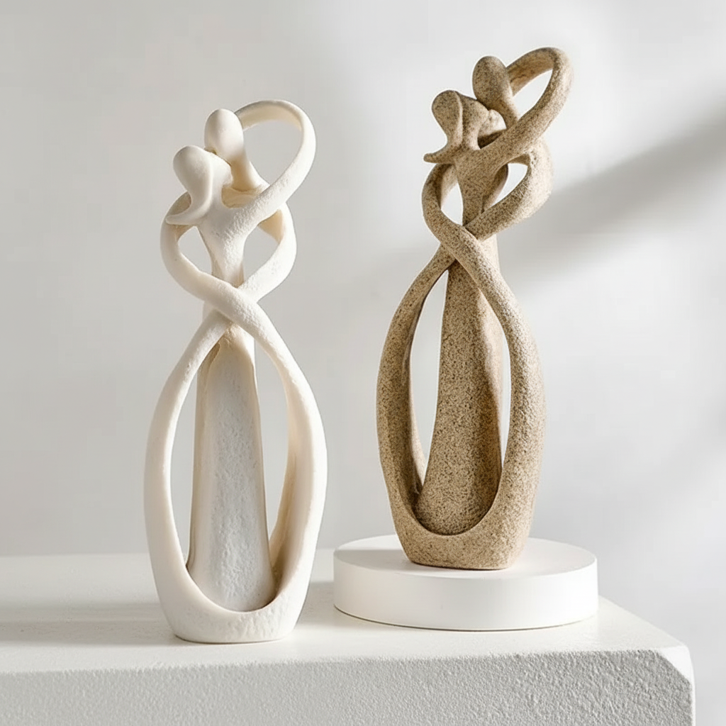 Artistic Resin Duo Figurine for Contemporary Home Style