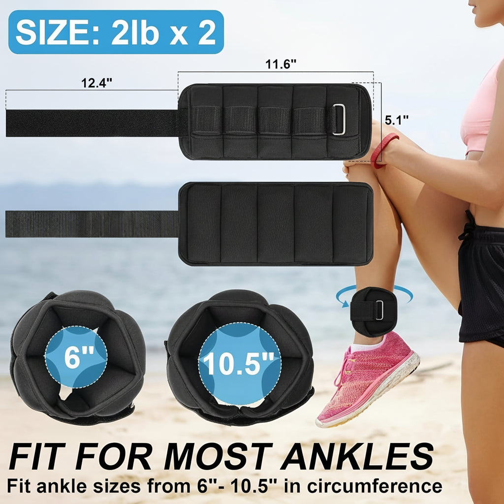 Customizable Ankle Weights for Enhanced Fitness Training