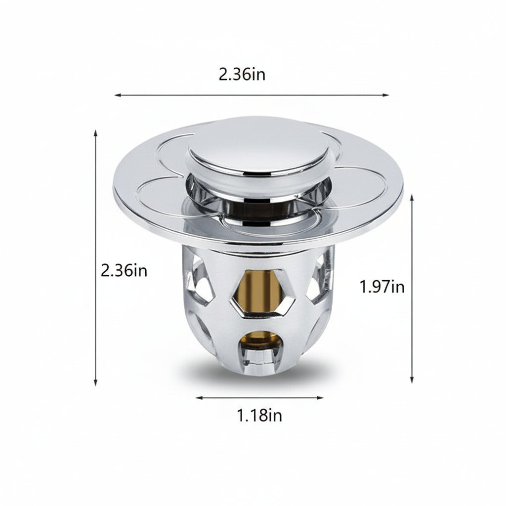 Effortless Drain Stopper with Hair Catching Technology
