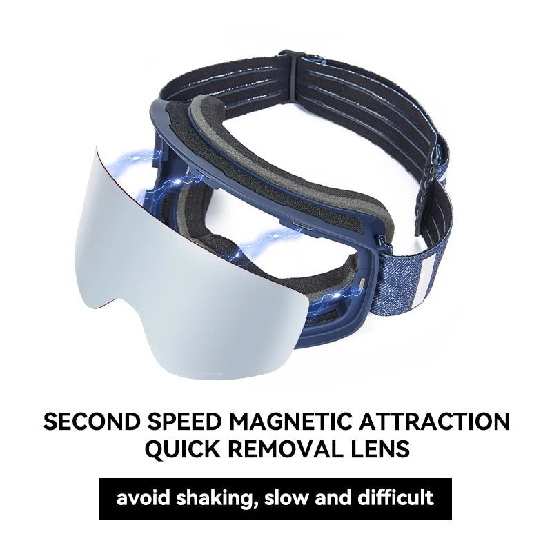 VisionGuard Pro Magnetic Dual-Layer Anti-Fog Ski Goggles with UV Protection