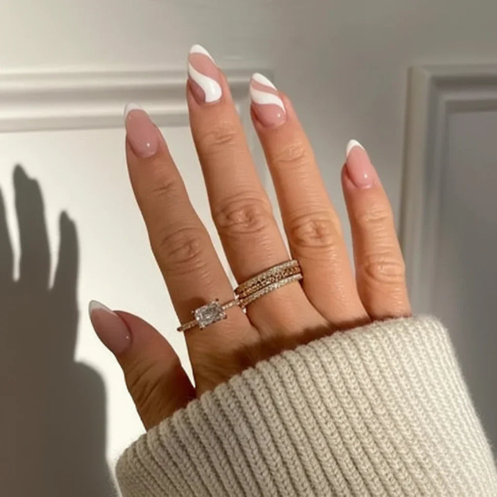 Contemporary Silver Stacking Ring with Sparkling Accents