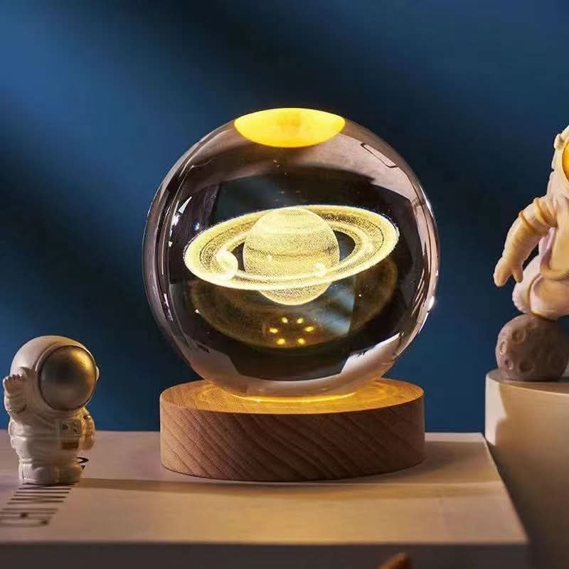 RadiantGem 3D LED Night Lamp with Dazzling Crystal Effects