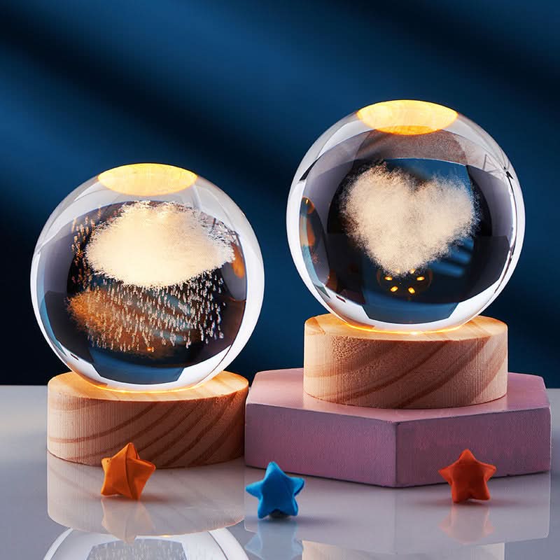 RadiantGem 3D LED Night Lamp with Dazzling Crystal Effects