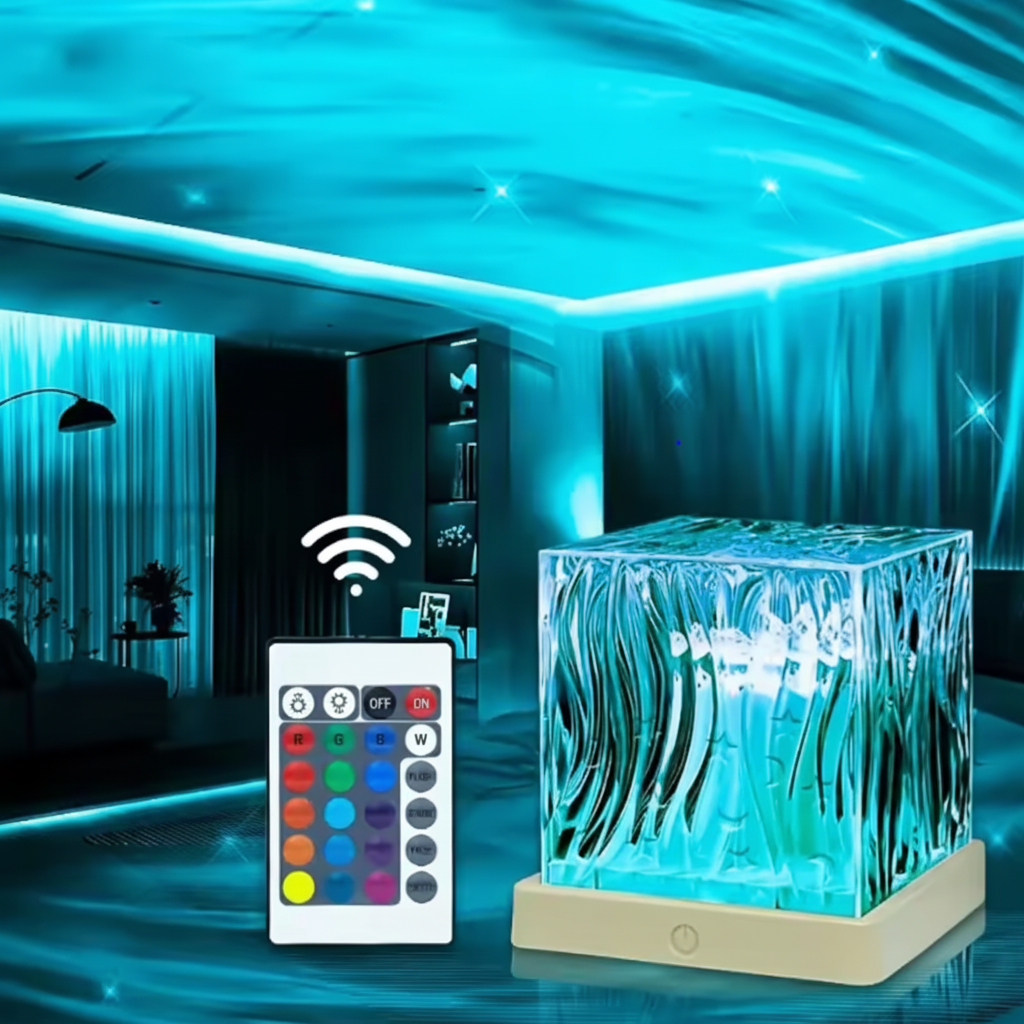 AuroraGlow Crystal Projector Lamp for Relaxing Ambiance