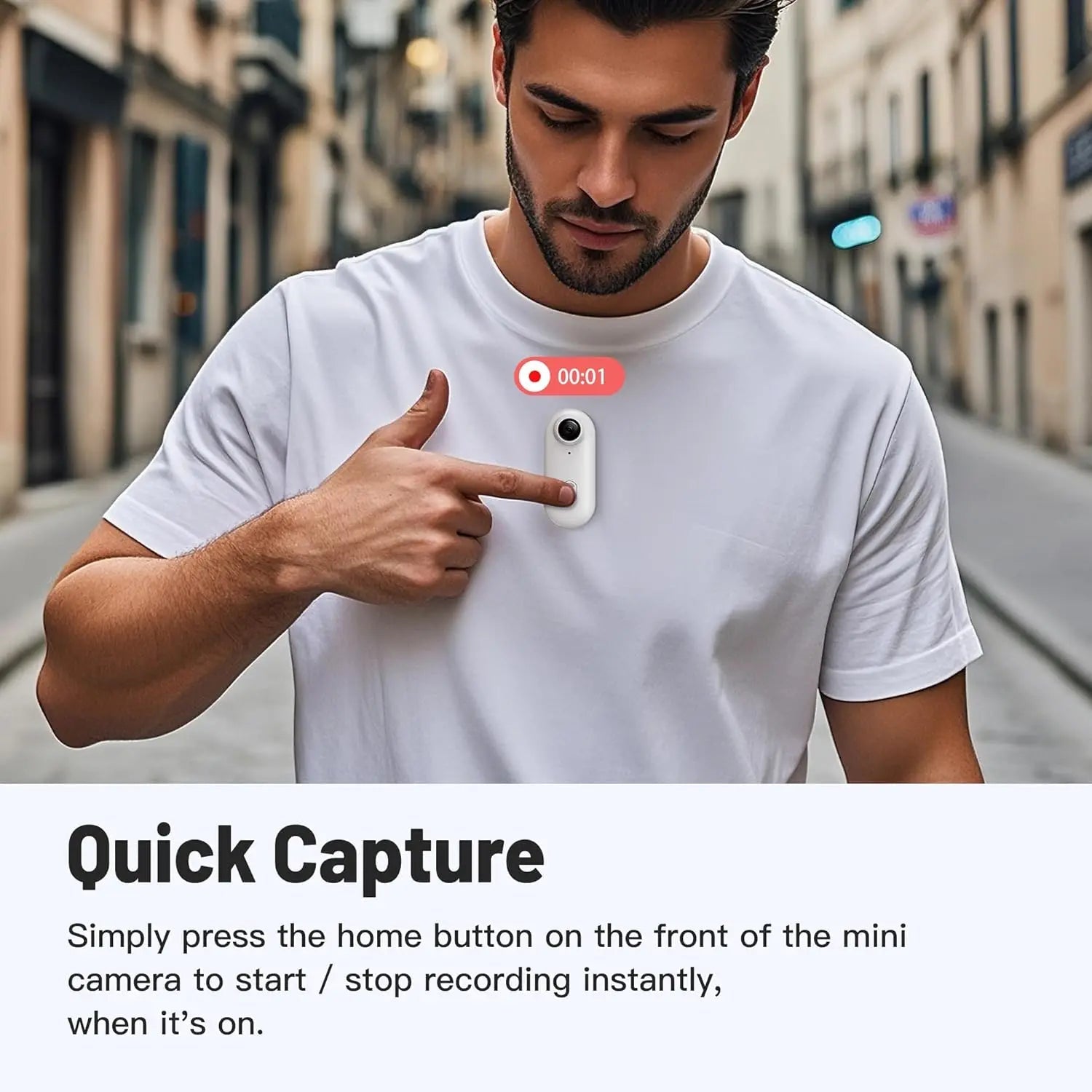 Pocket-Sized 1080P Action Camera with WiFi and Hands-Free Mount for Kids