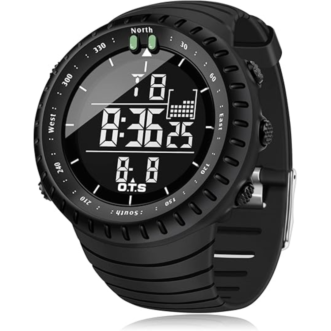 Waterproof Digital Sports Watch with LED Light – Shock-Resistant for Outdoors