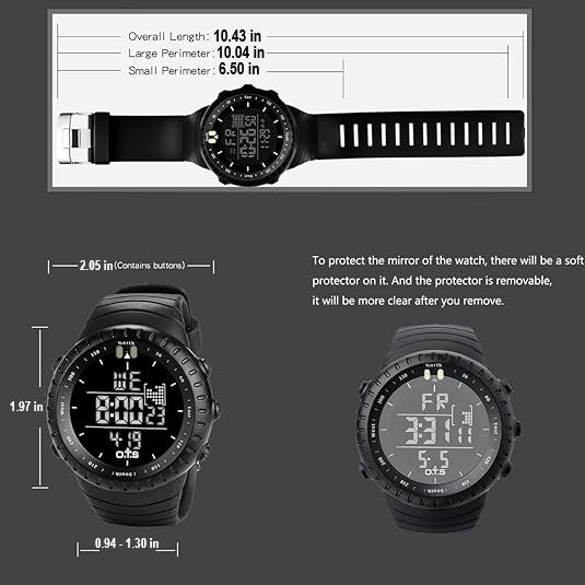 Waterproof Digital Sports Watch with LED Light – Shock-Resistant for Outdoors