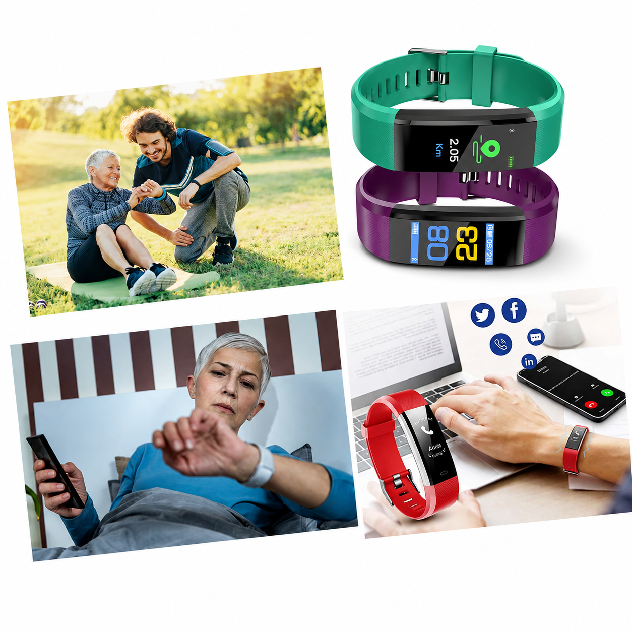 Fitness Smart Watch with Heart Rate Monitor – Adjustable Activity Tracker