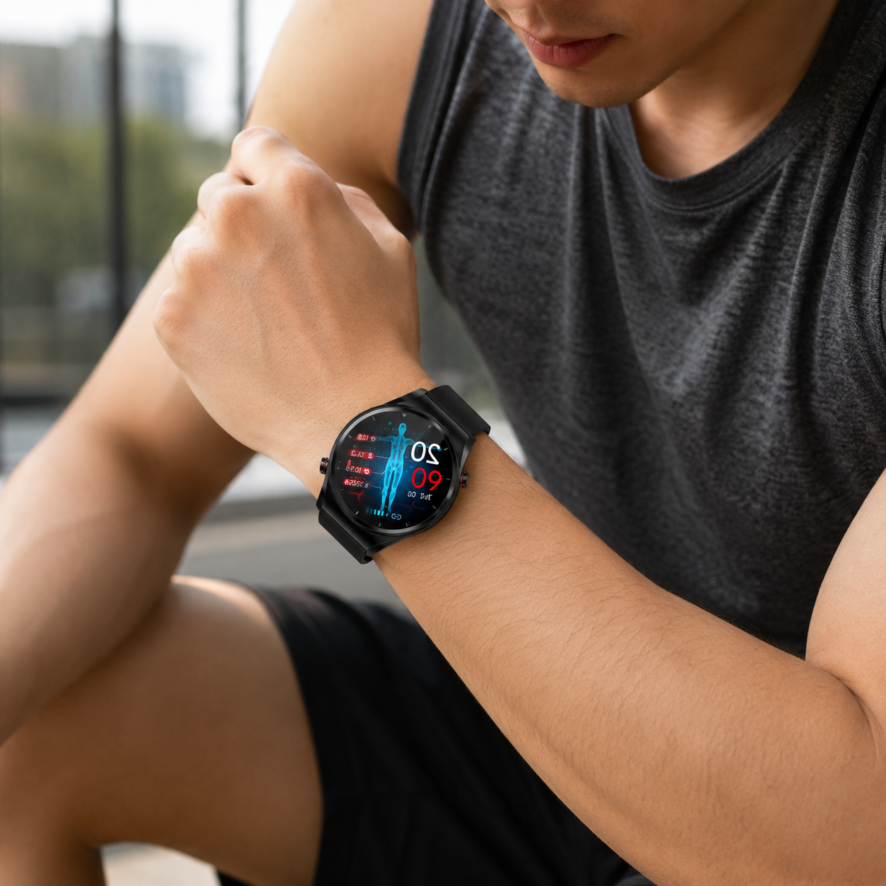 Fitness Tracker Smart Watch with Heart Rate Monitor and Touchscreen Display