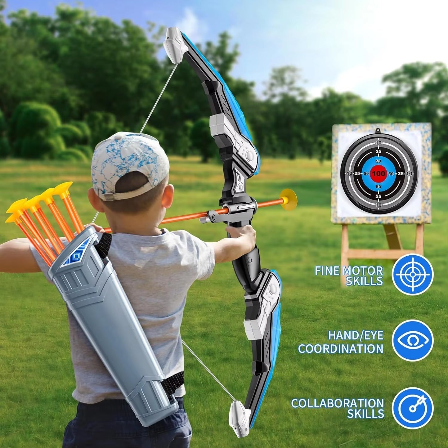 Complete Outdoor Archery Set for Kids | Suction Cup Arrows | Ages 3+