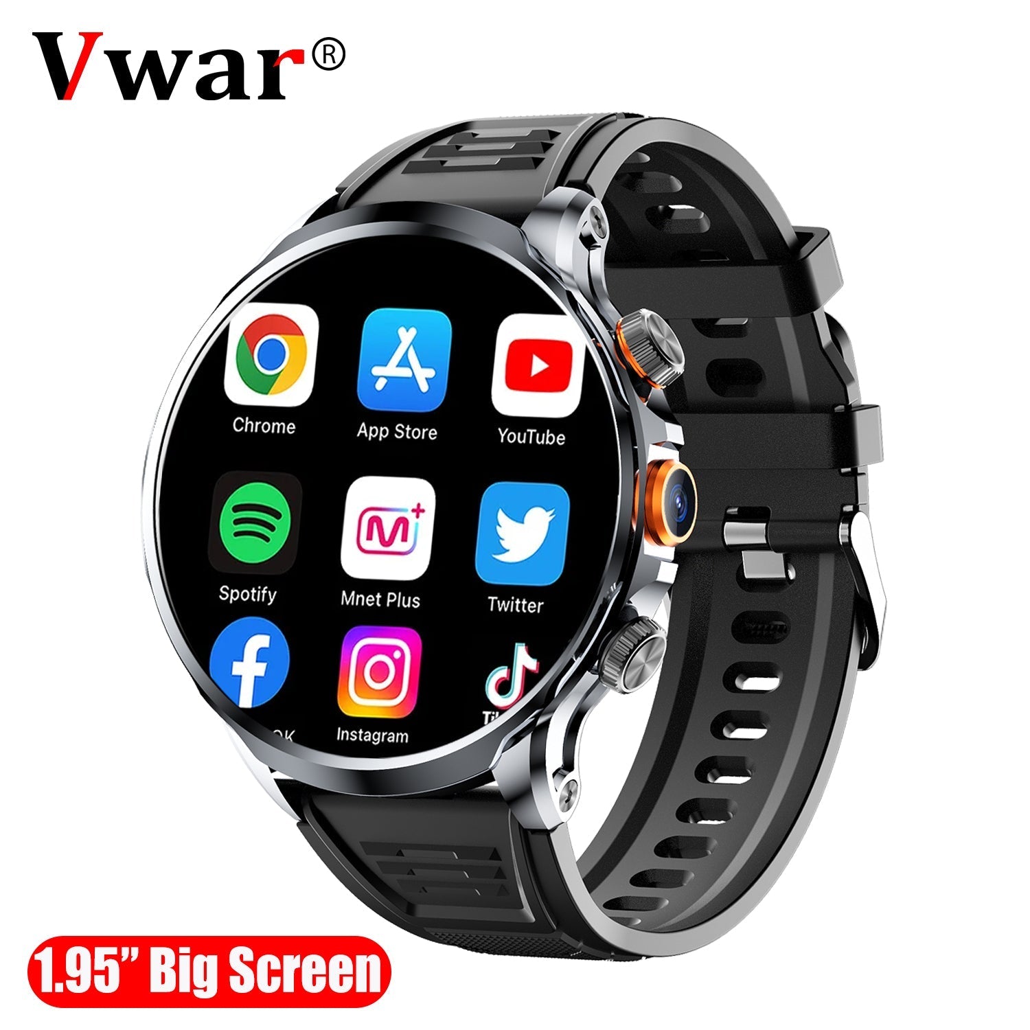 4G LTE Fitness Smartwatch with 1.95-Inch HD Display for Health Tracking