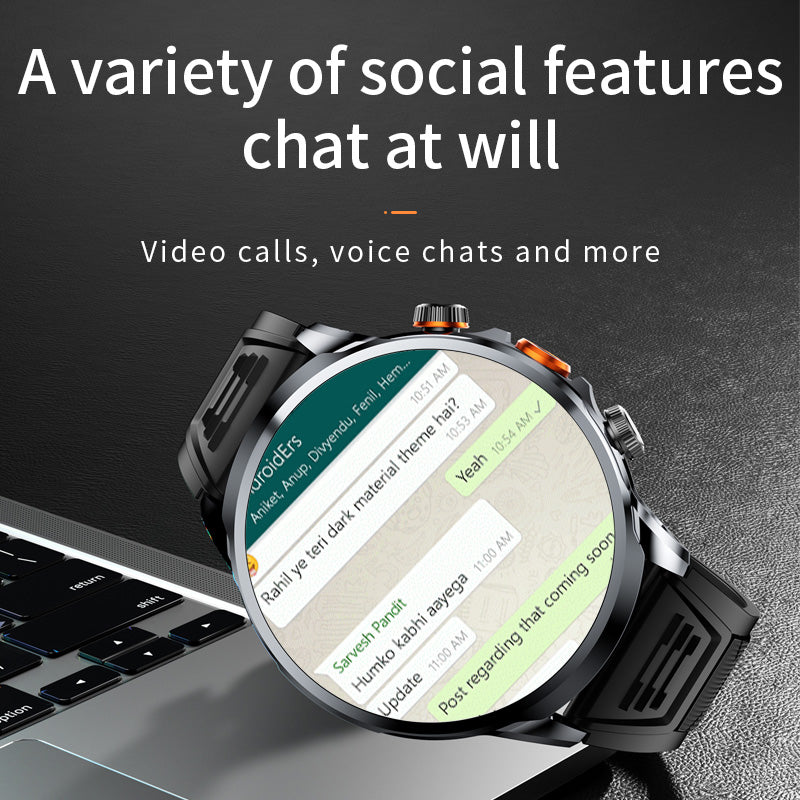 4G LTE Fitness Smartwatch with 1.95-Inch HD Display for Health Tracking