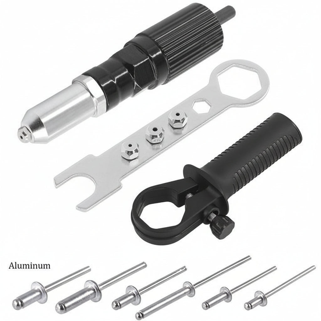 Versatile Riveting Adapter Kit for Electric Drills