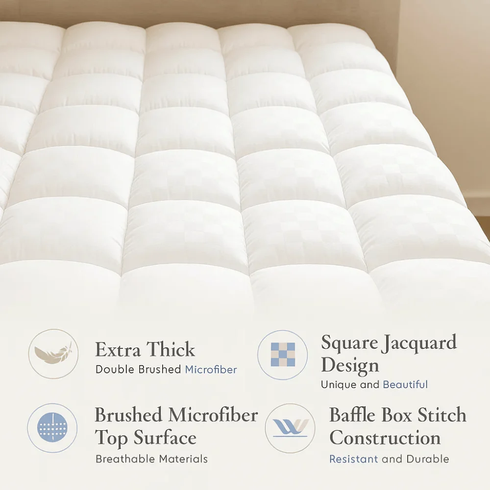 Cooling Mattress Topper for Comfortable and Breathable Sleep