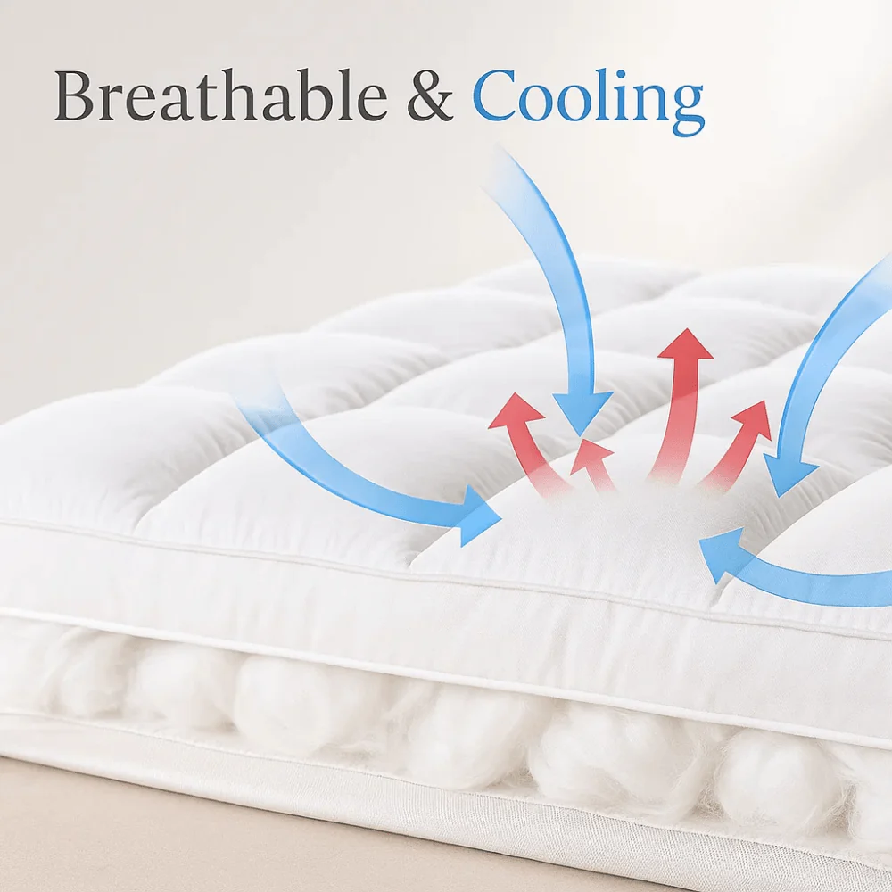 Cooling Mattress Topper for Comfortable and Breathable Sleep
