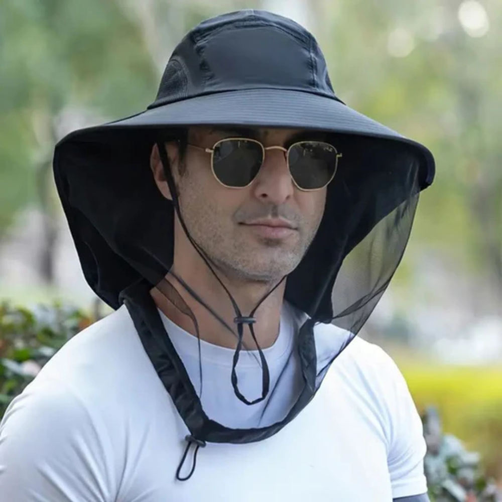 Wide Brim Sun Hat for Outdoor Use - Breathable with Mosquito Defense
