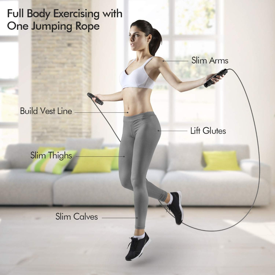 Versatile Fitness Jump Rope with Grip Handles - Tangle-Free Design