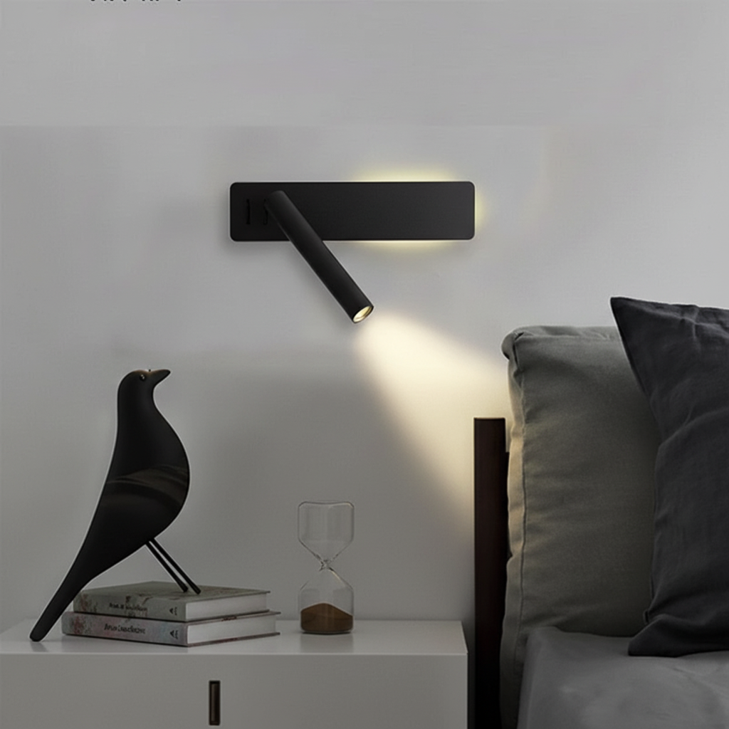 Stylish Wall-Mounted Reading Lamp with Adjustable Light