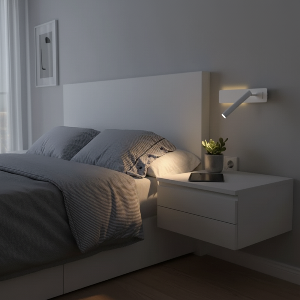 Stylish Wall-Mounted Reading Lamp with Adjustable Light