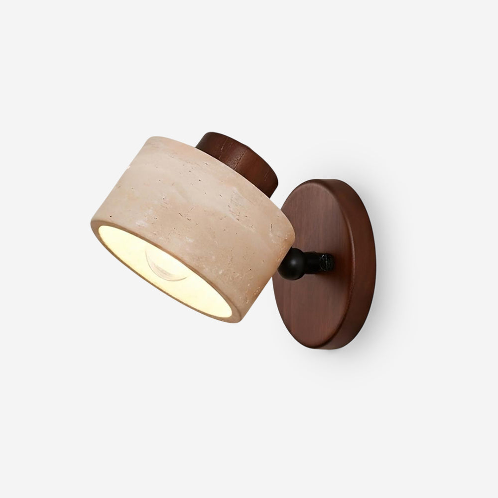Stylish Adjustable Wall Light - Natural Stone & Wood Fusion
