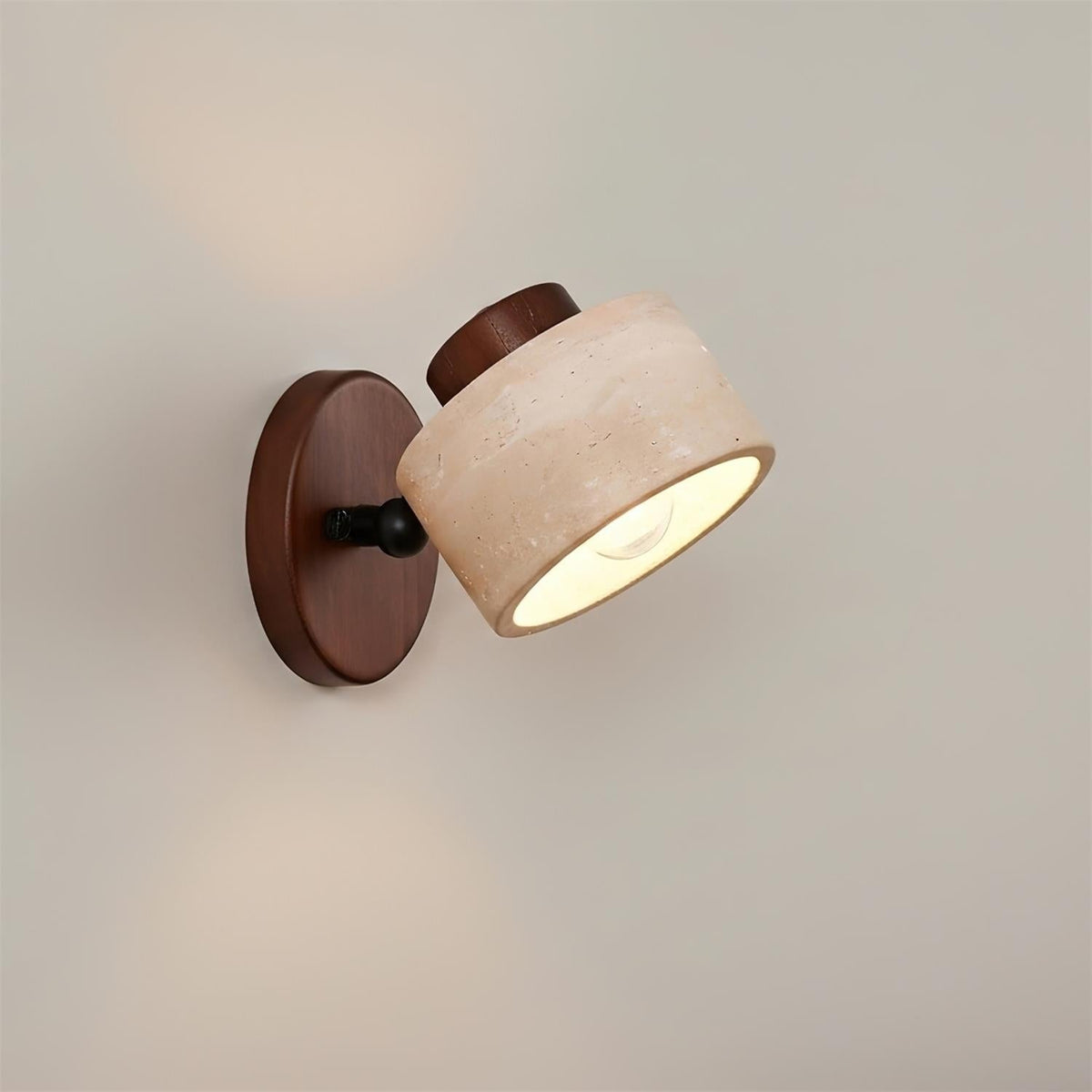 Stylish Adjustable Wall Light - Natural Stone & Wood Fusion