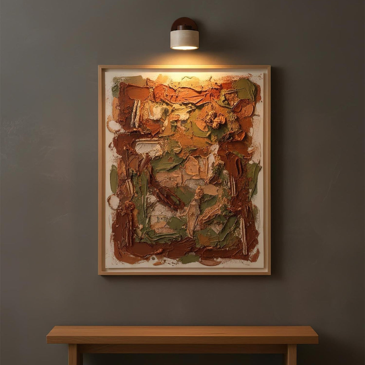 Stylish Adjustable Wall Light - Natural Stone & Wood Fusion