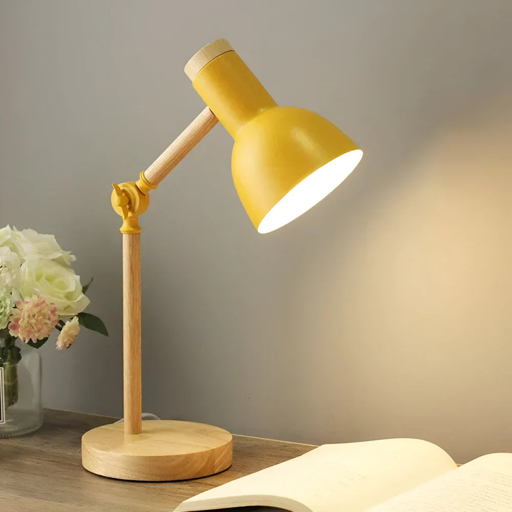 Elegant Adjustable Wooden Desk Lamp for Perfect Lighting