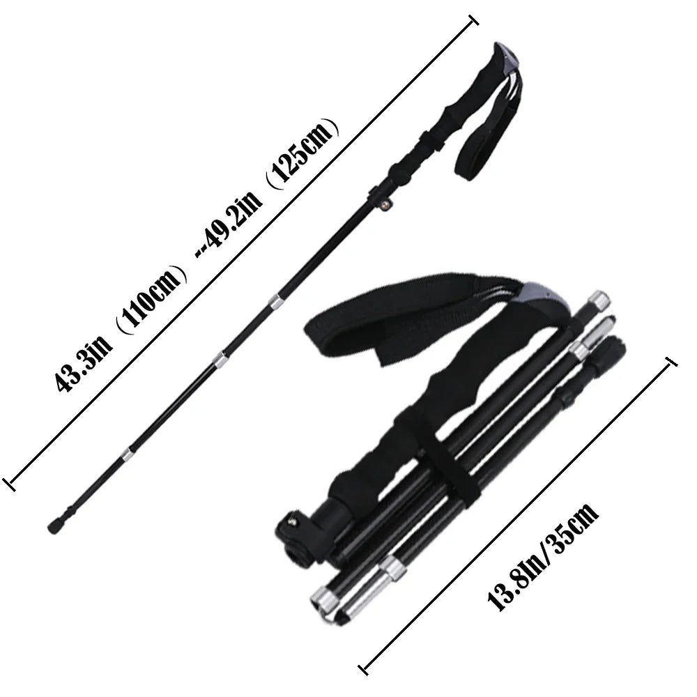 Lightweight Carbon Fiber Hiking Poles with Quick Flip Lock - Adjustable Trekking Sticks for Comfort and Stability