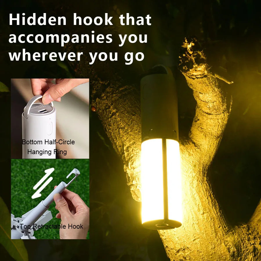 Folding Camping Lantern with 3 Lighting Options and Quick Charge for Outdoor Use