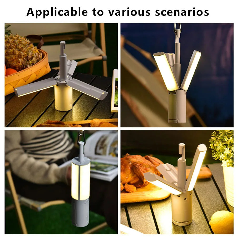 Folding Camping Lantern with 3 Lighting Options and Quick Charge for Outdoor Use