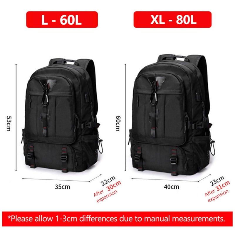 Large Travel Backpack with Water-Resistant Fabric - Versatile Outdoor Pack